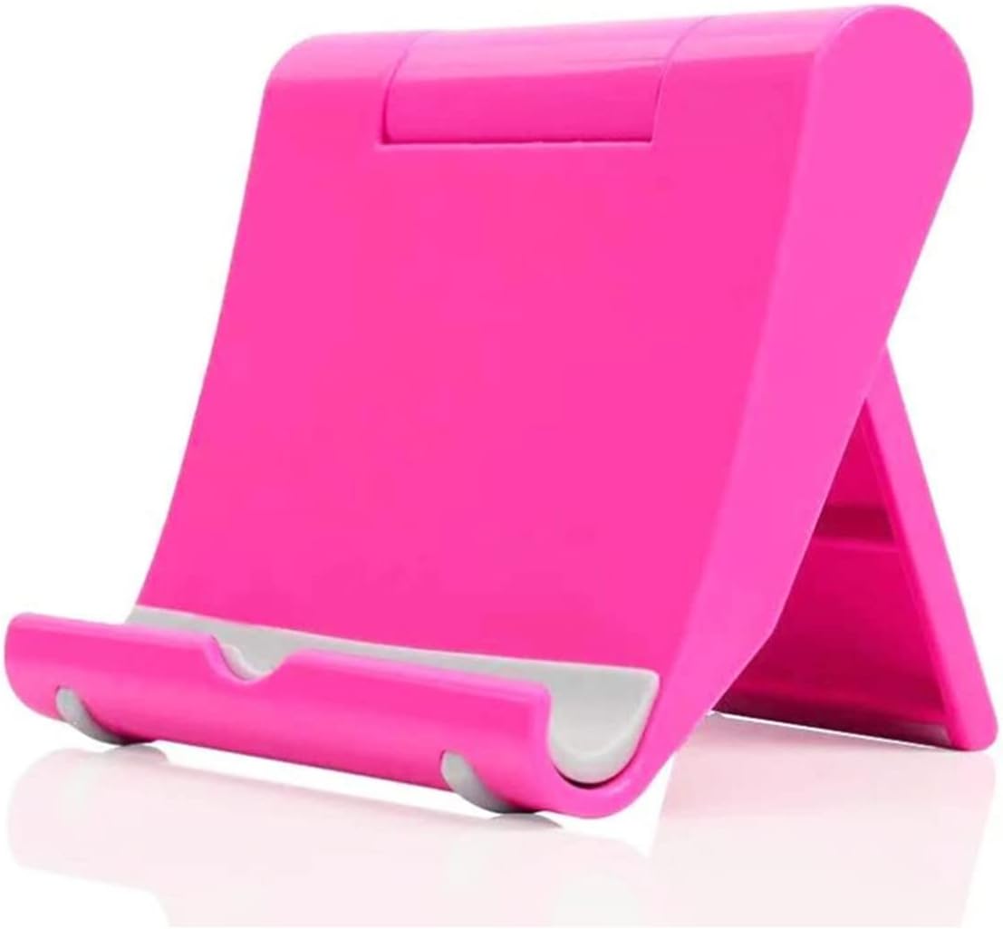 Cell Phone Stand for Desk, Foldable Cell Phone Holder Mobile Phone Dock Multi-Angle Universal Adjustable Tablet Holder Compatible with Most Cell Phone and Tablet (Pink)