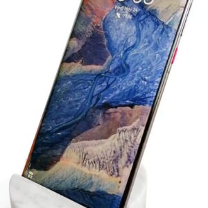 fashciaga Luxurious Marble Cell Phone Stand Holder for Cellphone Tablet On Desk, Countertop, Table, Nightstand. Heavy Solid Real Stone Mobile Phone Stands