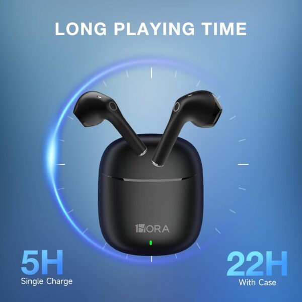 1 Hora Wireless Earbuds Bluetooth 5.3, Sports Headphones Deep Bass in-Ear Earphones, Premium Sound with Charging Case, Compatible with iPhone, Android Smartphone, Tablet, Laptop - Image 2