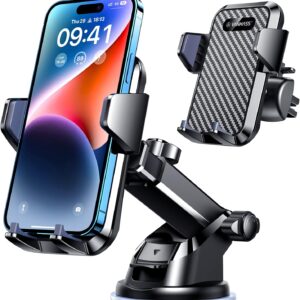 VANMASS 【85+LBS Strongest Suction & Military-Grade 2025 Ultimate Car Phone Mount【Patent & Safety Certs】 Cell Phone Holder Truck Stand for Dashboard Windshield Vent for iPhone 16 15 Pro Max 14 Samsung