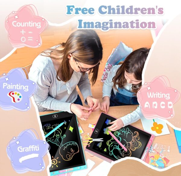 2 Pack 10 Inch LCD Writing Tablet for Kids - Preschool Drawing Tablet Toys & Toddler Travel Essential Toys, Christmas Stocking Stuffers for Kids, Easter Basket Stuffers for Kids - Image 5