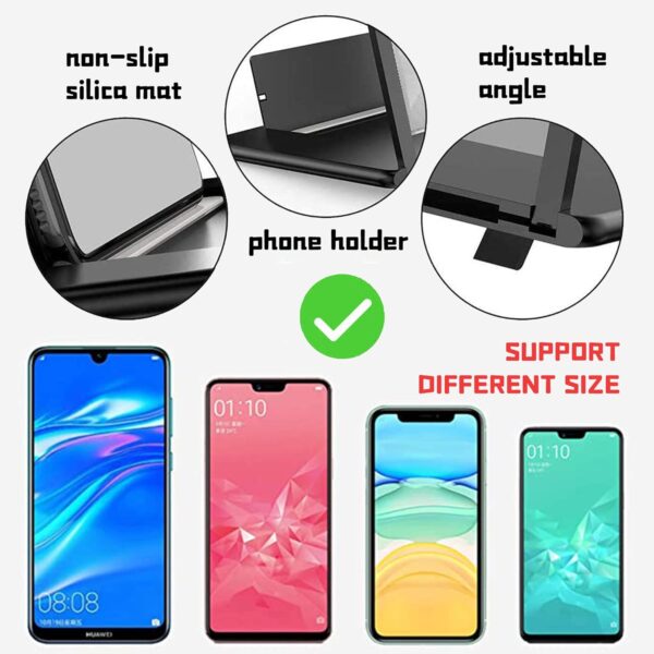 16 inch Phone Screen Magnifier Screen Magnifier for Cell Phone Smartphone Foldable Screen Magnifier Mobile Phone Amplifier Fit for All Smartphone (Black-16inch) - Image 6