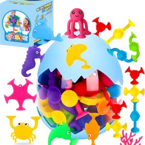 Bath Toys – 27 PCS Suction Cup Toys Bath Toys Shower Toys for Kids Ages 4-8,Sensory Toys for 3 4 5 6 7 Year Old Boys Girls,Mold Free Bath Toys Travel Toys Window Toys Silicone Sucker Toys