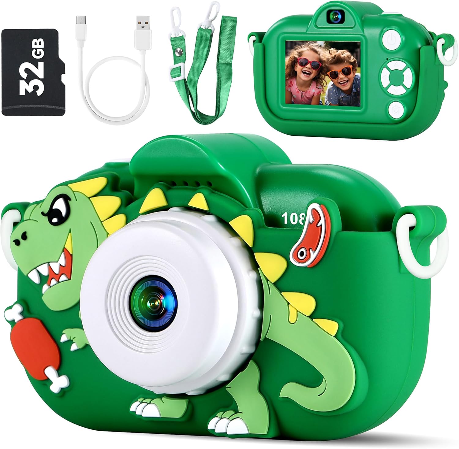 Kids Camera Boys Toys for 3 4 5 6 7 8 9 Years Old Boys, 48MP Dual Lens Kids Digital Camera Toddler Camera Christmas Birthday Gifts, 1080P HD Video Selfie Camera with 32G SD Card