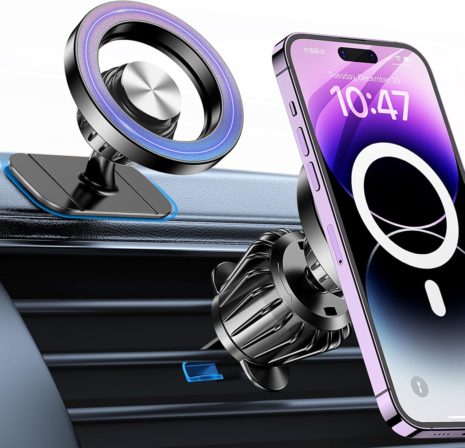 for Magsafe Car Mount【20 Strong Magnets】Magnetic Phone Holder for Car Phone Holder Mount Dash【360°】Cell Phone Holders for Your Car Accessories for Women Men iPhone 16 Pro Max 15 14 13 12 Plus