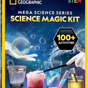 NATIONAL GEOGRAPHIC Science Magic Kit – Science Kit for Kids with 100+ Unique Experiments and Magic Tricks, Chemistry Set and STEM Project, A Great Gift for Boys and Girls (Amazon Exclusive)