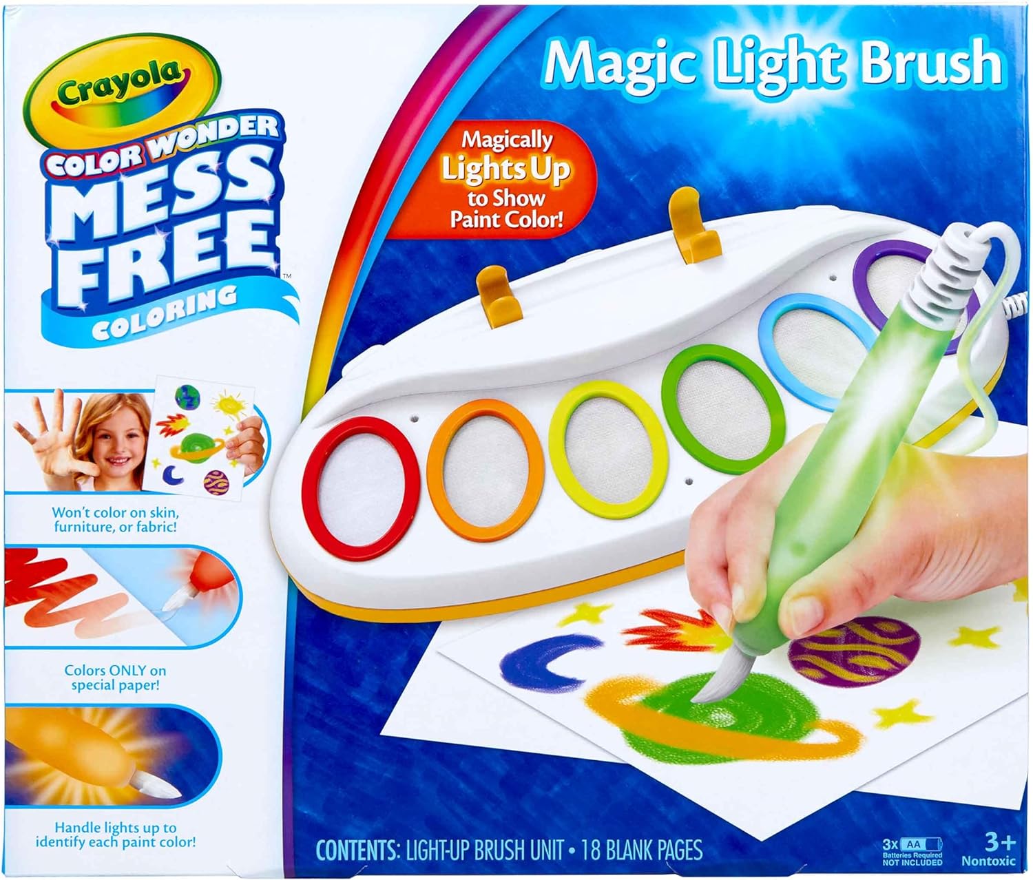 Crayola Color Wonder Magic Light Brush, Mess Free Painting Station for Kids, Gift for Kids, Toddler Toys & Activities, Ages 3, 4, 5