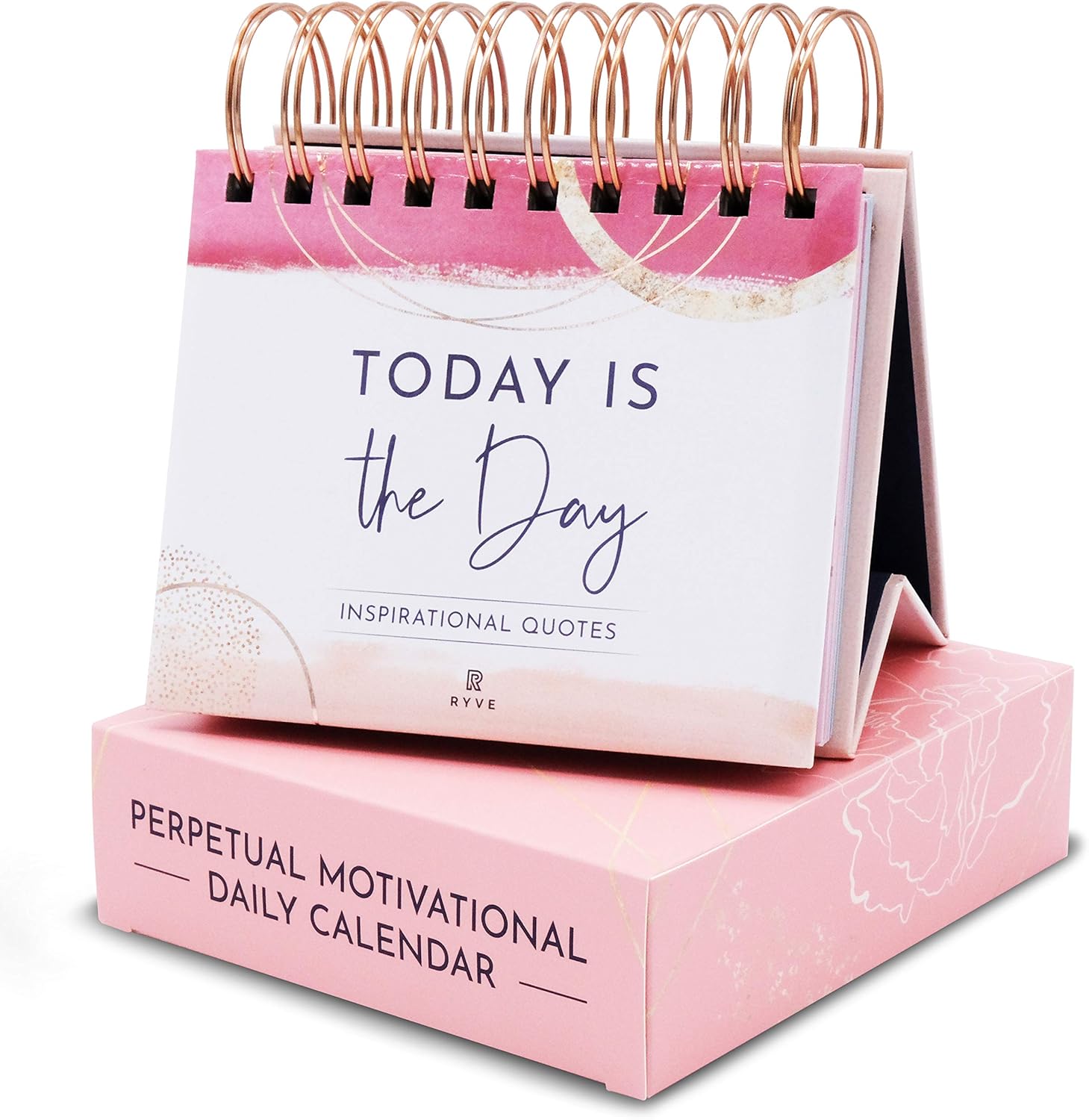 RYVE Motivational Calendar – Daily Flip Calendar with Inspirational Quotes – Motivational Gifts for Women, Inspirational Desk Decor for Women, Office Decor for Women Desk, Office Gifts for Women