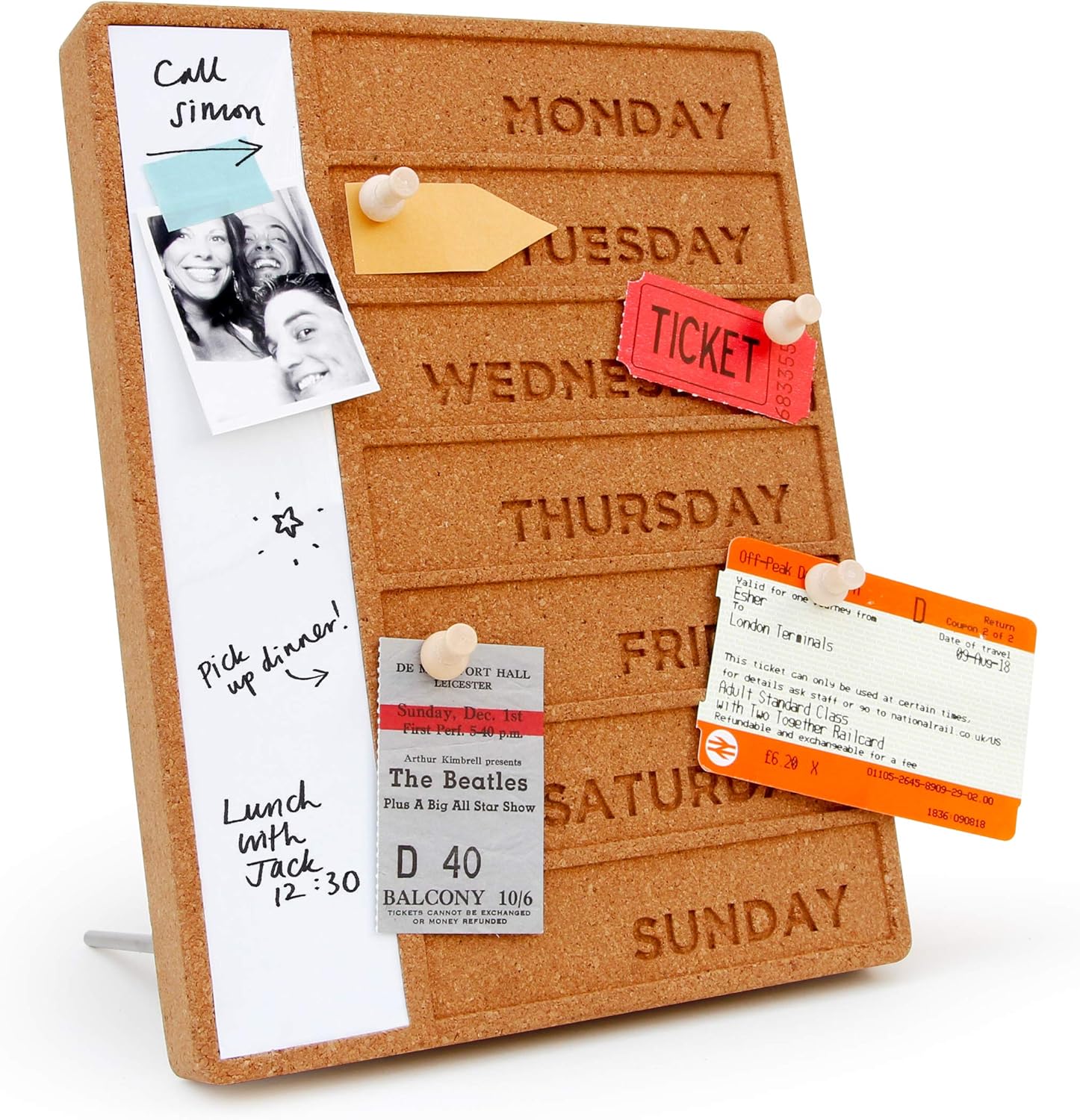 Suck UK Cork Whiteboard Weekly Planner | White Board Organiser | Office Accessories | Weekly Desk Planner